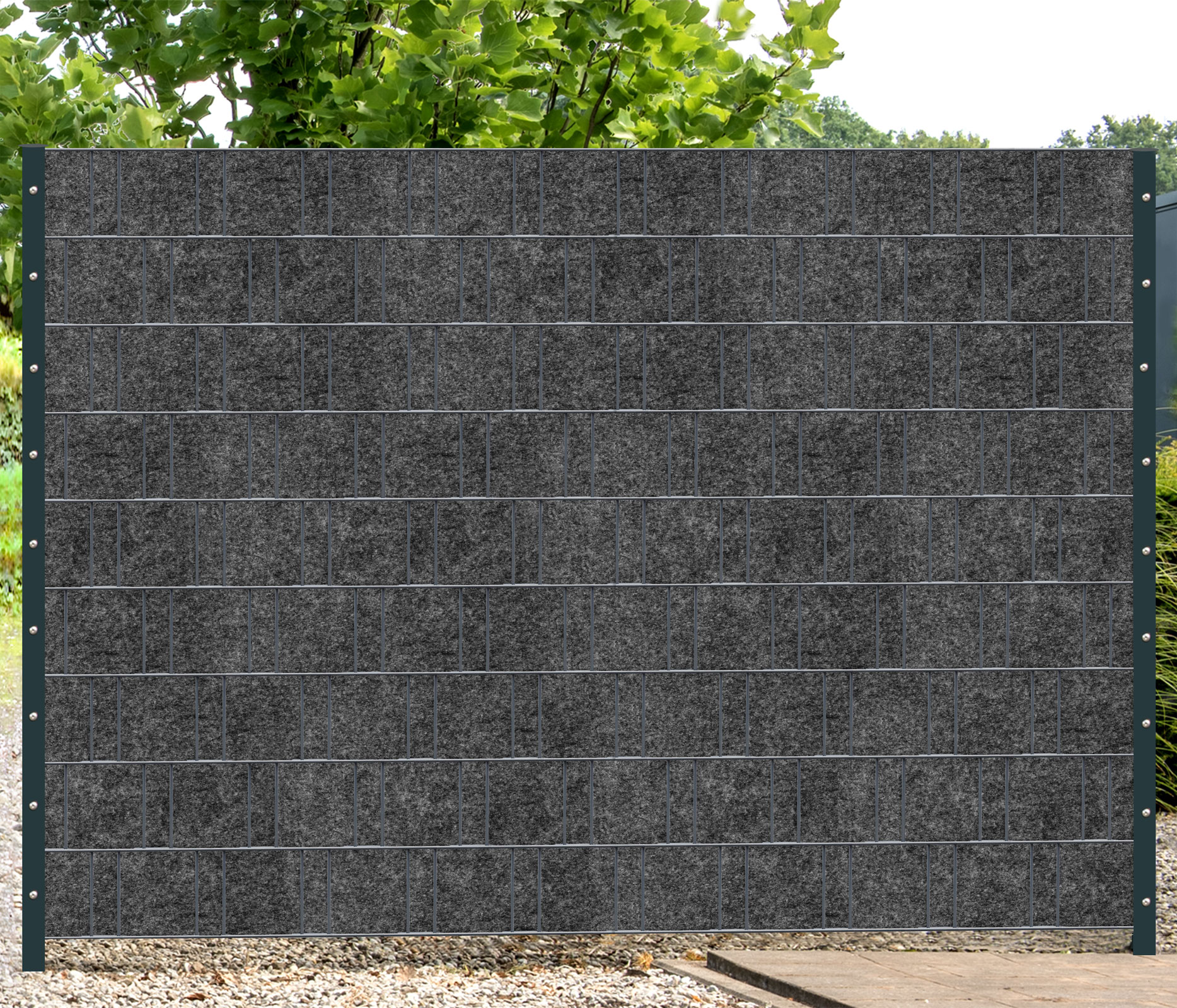 4260388390872_Florenz_grau_Uni_Design_Zaun_Sichtschutz_Streifen2 Florenz (gray)