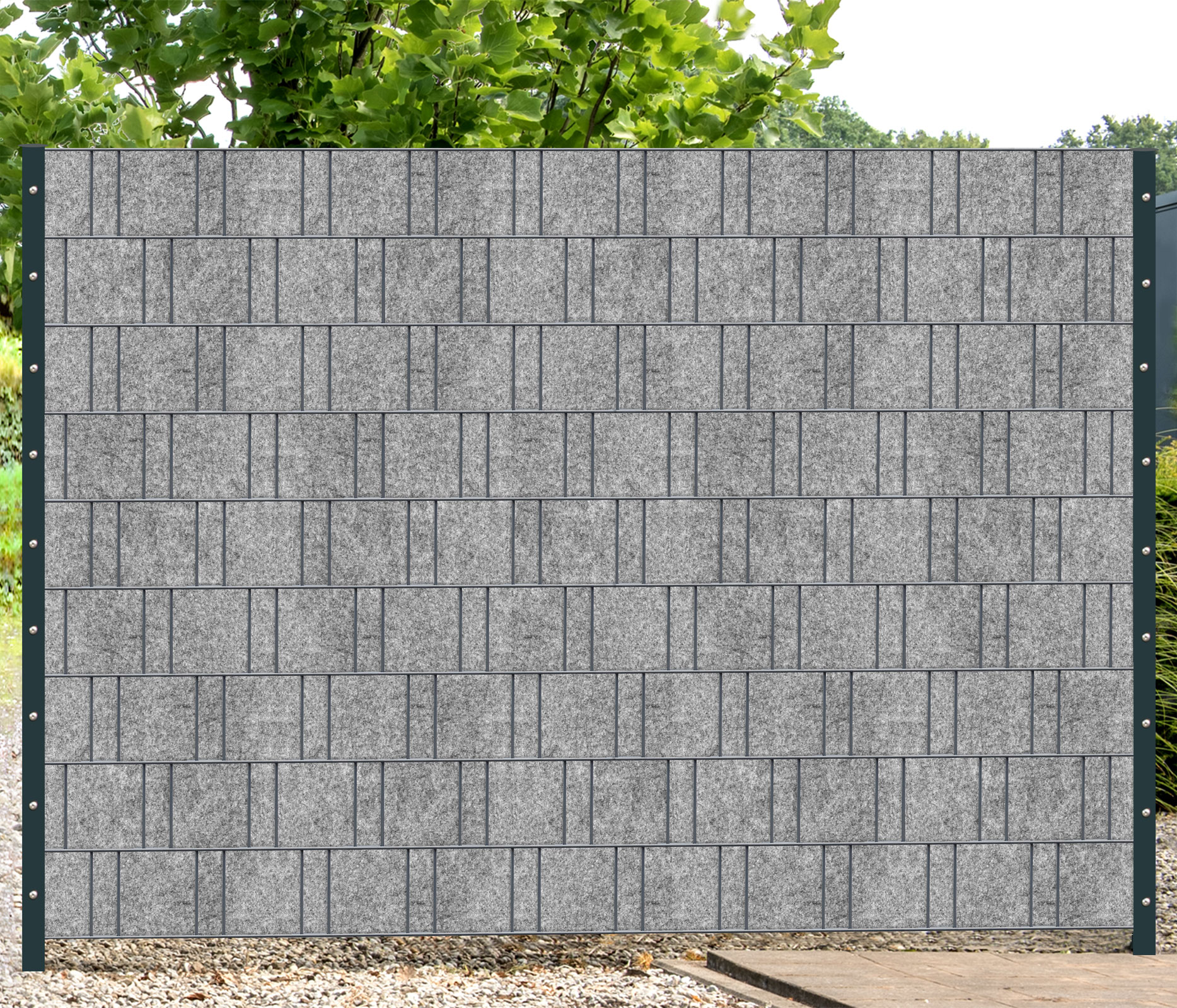 4260388390889_Venezia_hellgrau_Uni_Design_Zaun_Sichtschutz_Streifen2