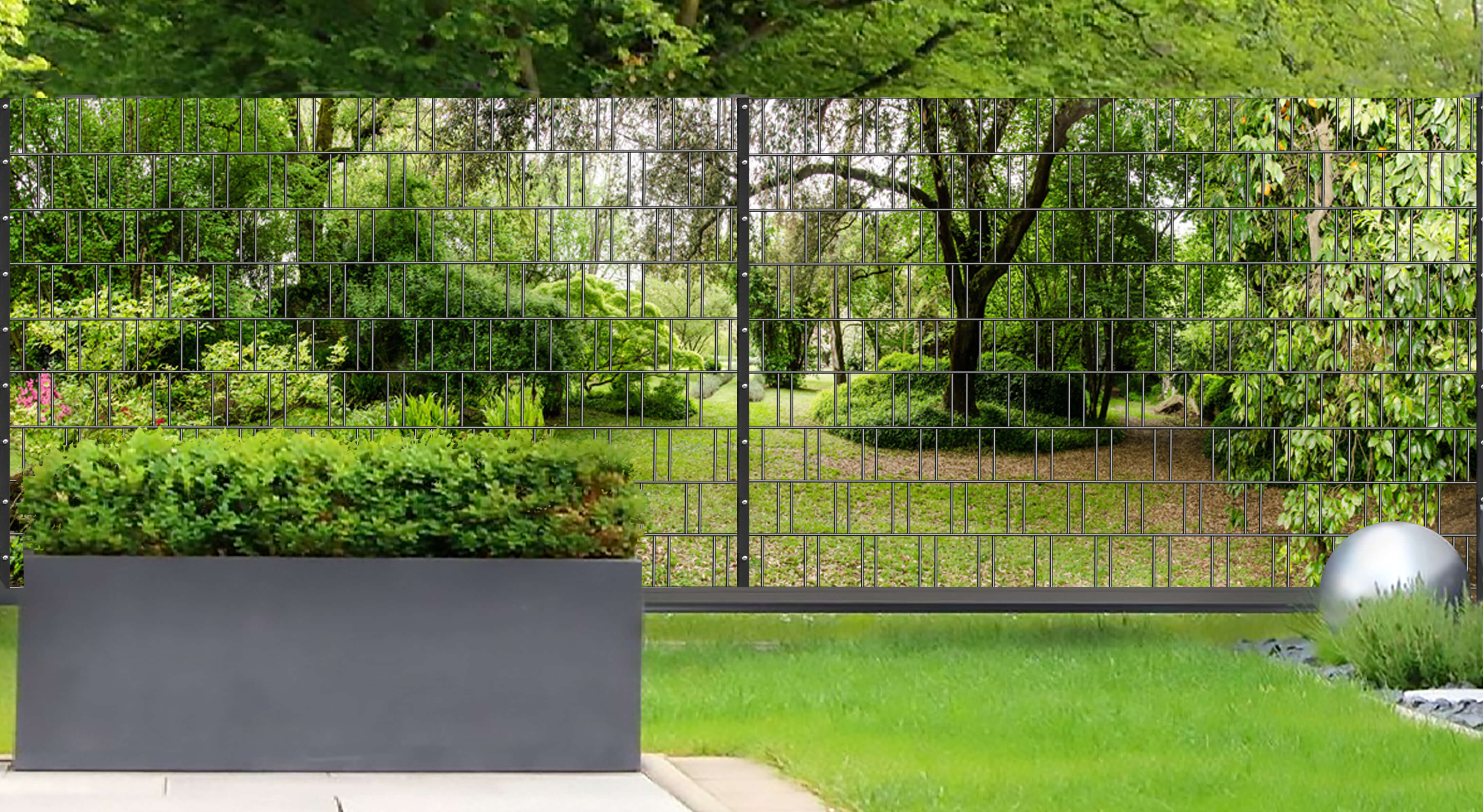 Hinterhof, Draußen, Zaun, Gras, Garten