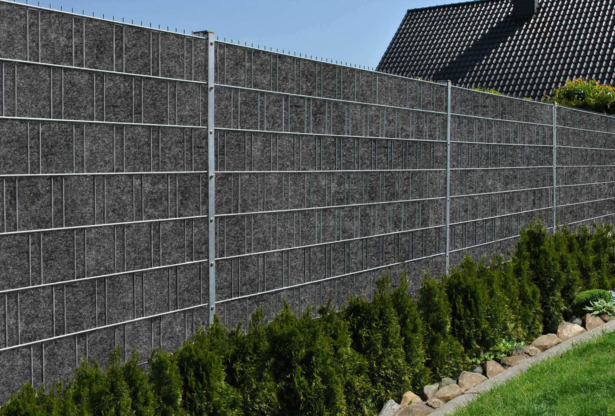 Einfarbig Gebäude, Mauer, Zaun, Steigung, Hinterhof
