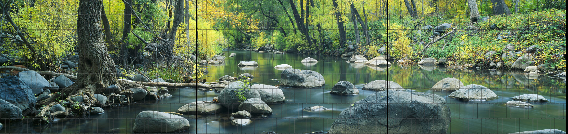Fluss-Panorama-XXL Natur, Draußen, Teich, Land, Bach