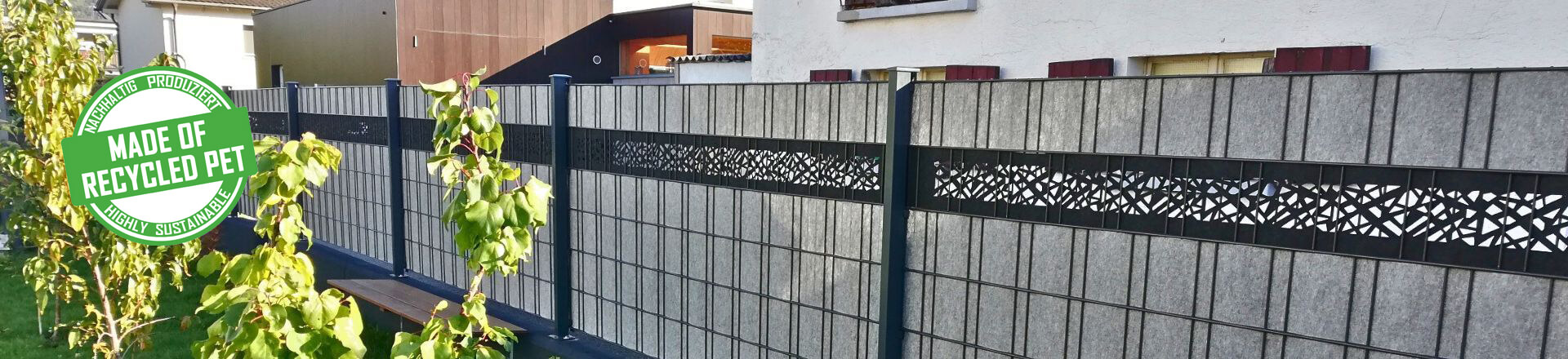 Nachhaltige Vlies-Laser-Design Sichtschutzstreifen Zaun, Hinterhof, Natur, Draußen, Hof