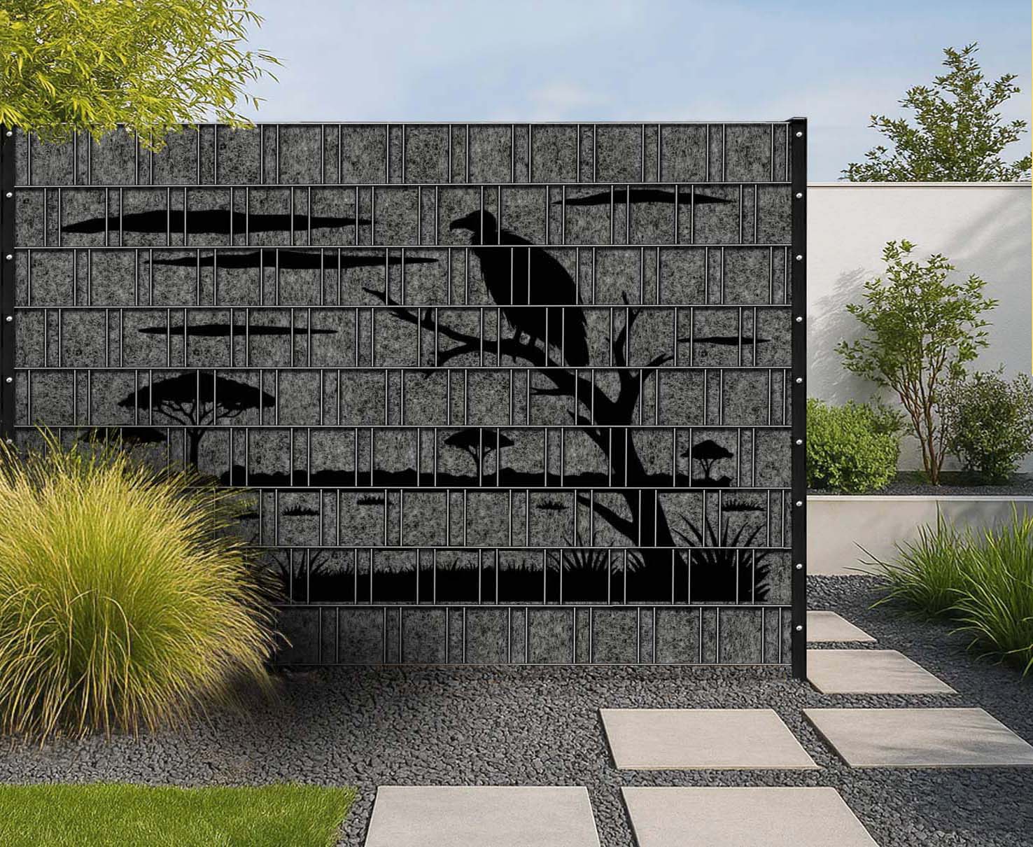 design-sichtschutzzaun-grau-melange-geier