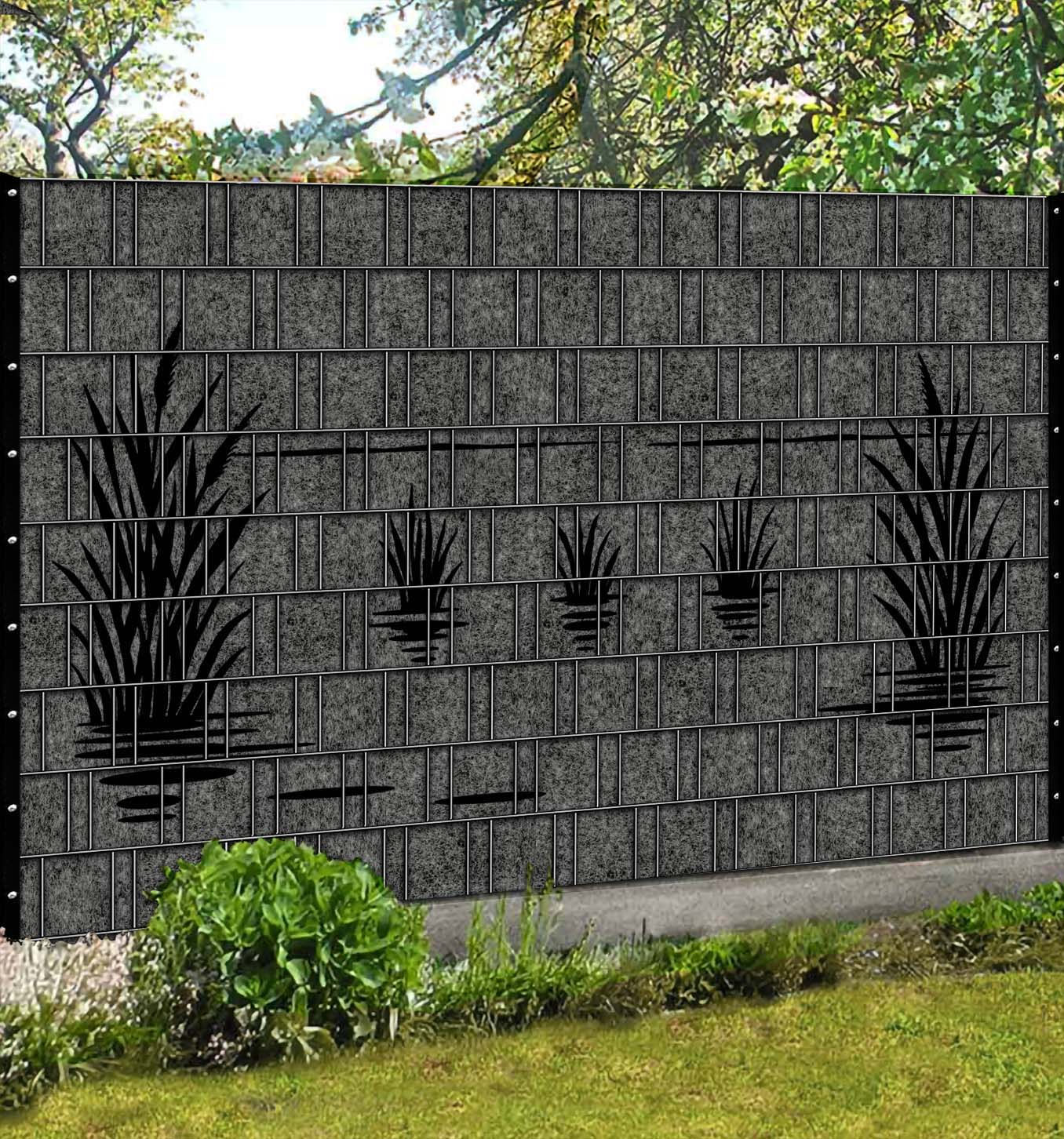 garten-sichtschutzzaun-see-schilf-grau