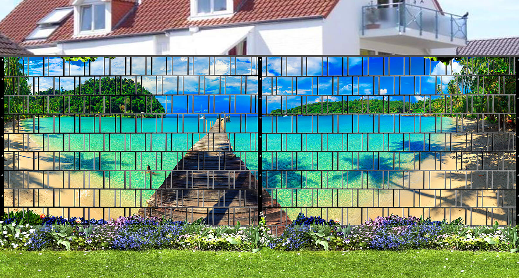 Gebäude, Villa, Garten, Natur, Draußen