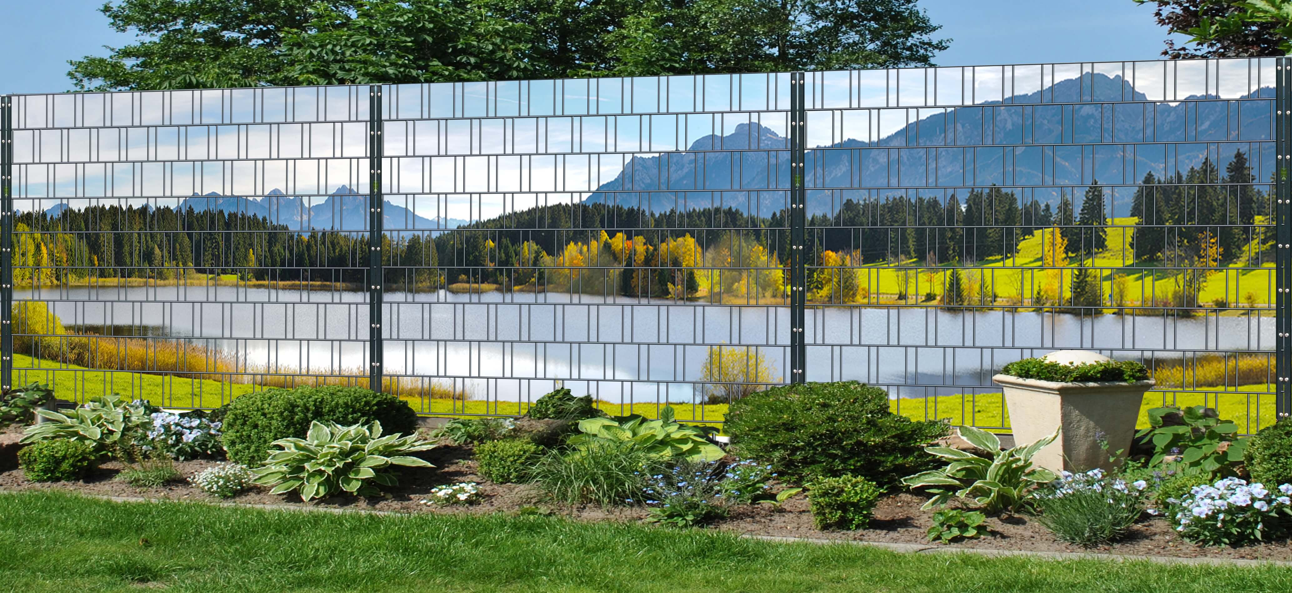 Bavaria - Panorama XXL Bedruckte Schutzzäune für Doppelstabmatten gebäude, Gartenarbeit