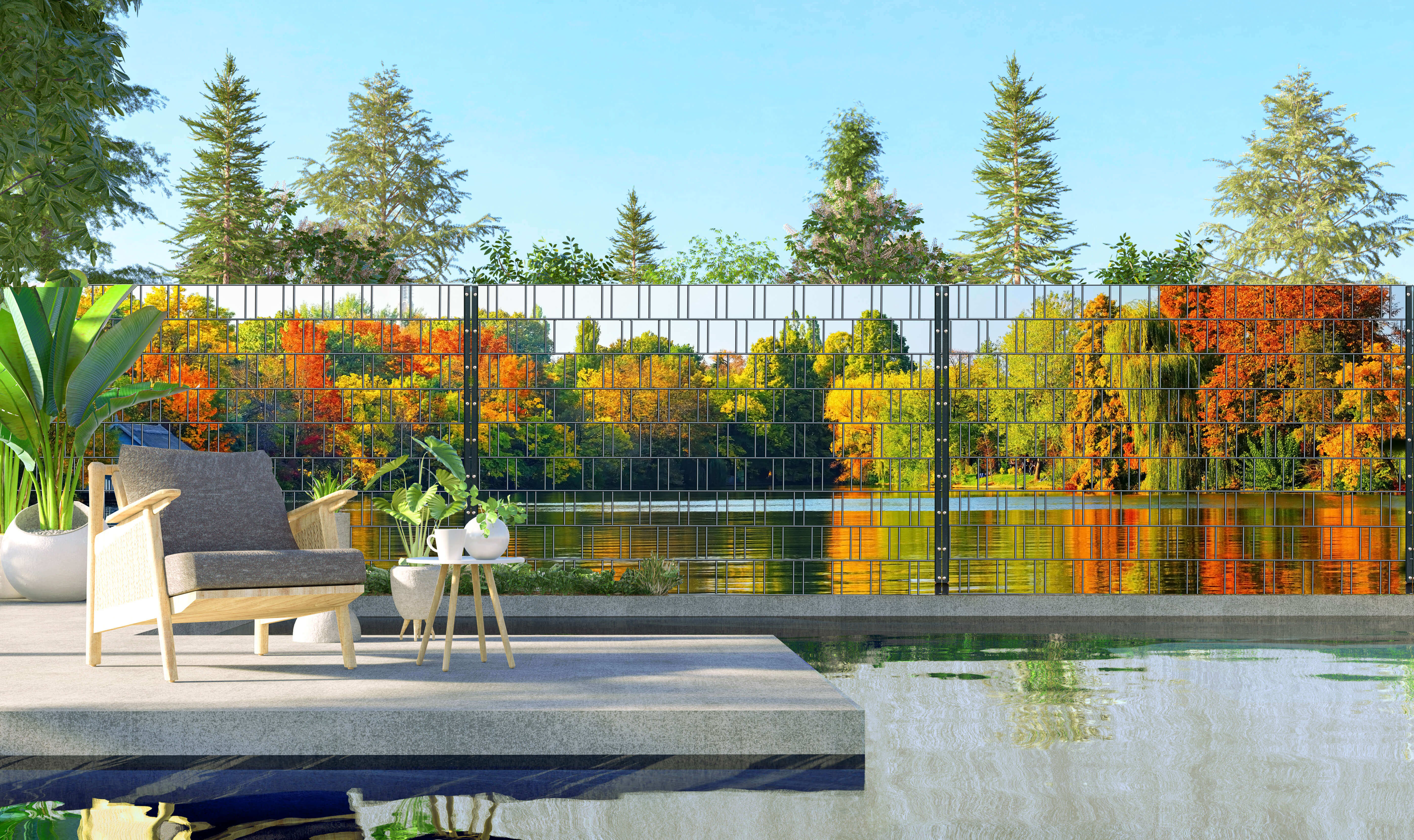 Natur, Draußen, Szenerie, Hinterhof, Baum, Natur, Draußen, Szenerie, Hinterhof, Teich