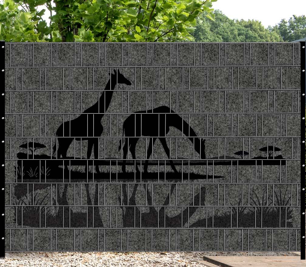 Giraffen-design Florenz Afrika antraciet zichtscherm