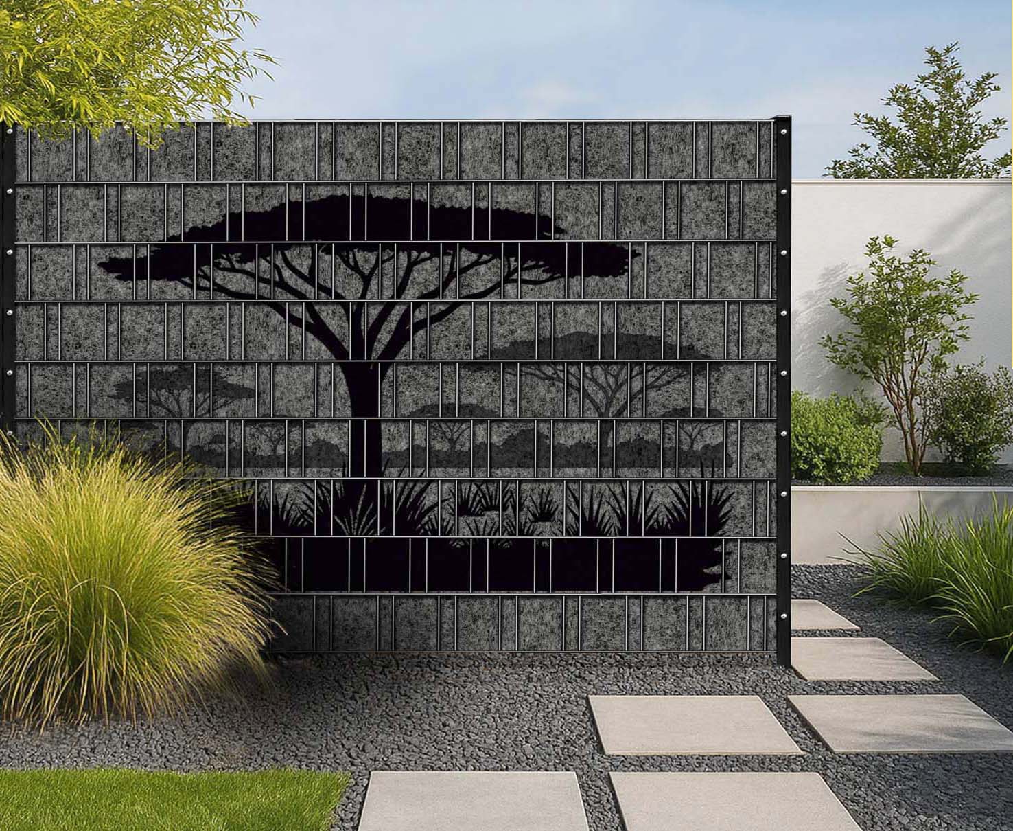 affenrotbaum-sichtschutzzaun-florenz-grau-melange