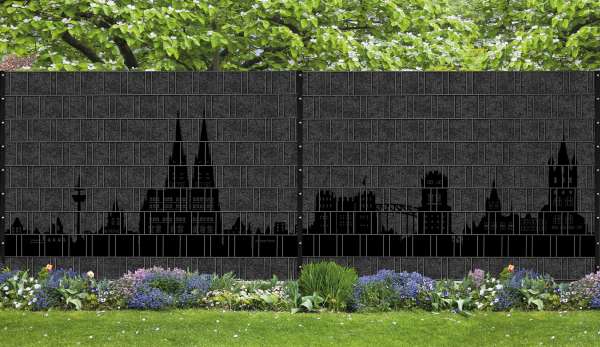 Köln - Panorama XL bedruckte Sichtschutzstreifen für Doppelstabmattenzaun