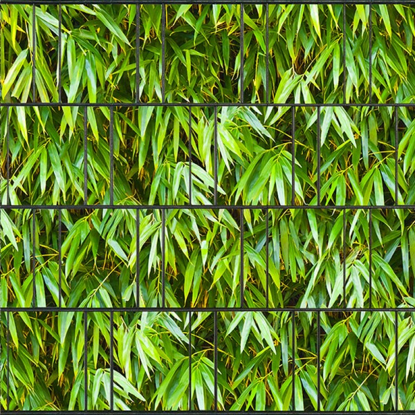 Bambusblätter - Bedruckter Sichtschutz für Doppelstab Zaun