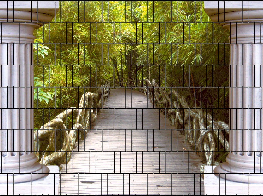 Florenz Zaun Sichtschutz Streifen 3D Gitterstabmatten 