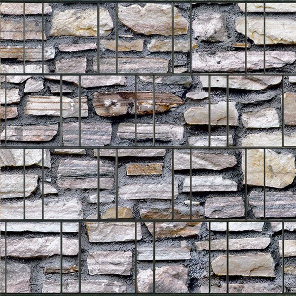 Marmormauer - Bedruckter Sichtschutz Streifen Rolle Doppelstab Zaun