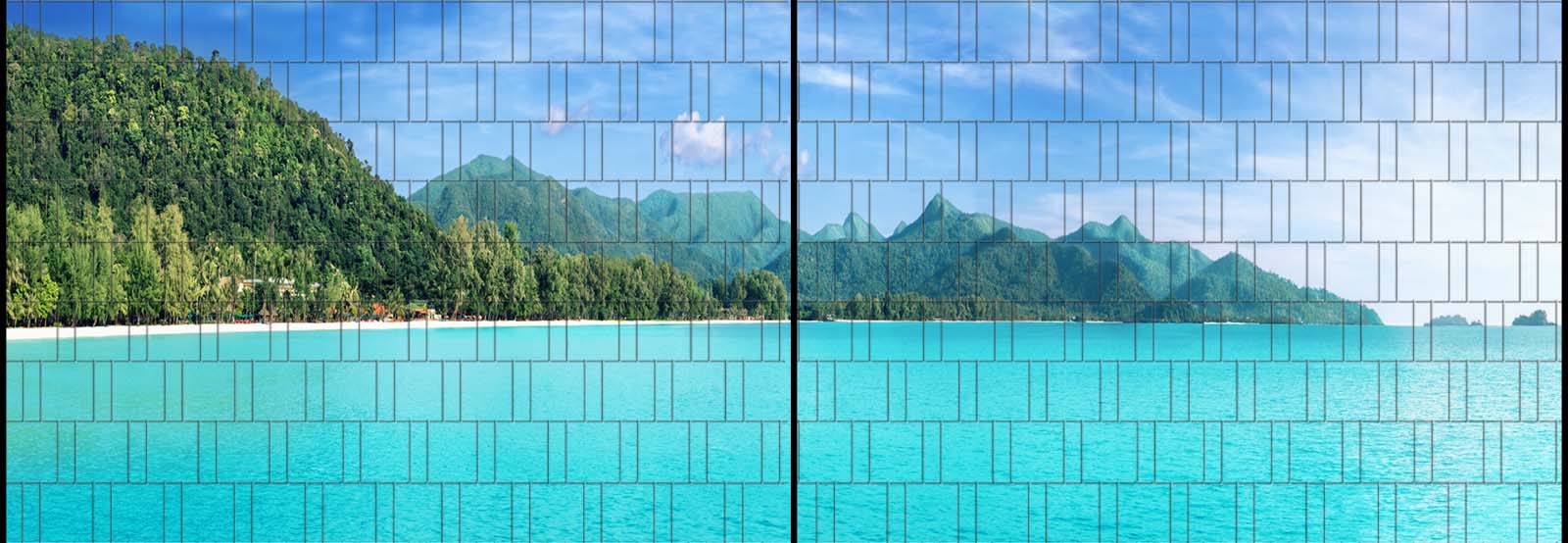 Tropical Klemmen Panorama XL bedruckte Sichtschutzstreifen für Zaun inkl 